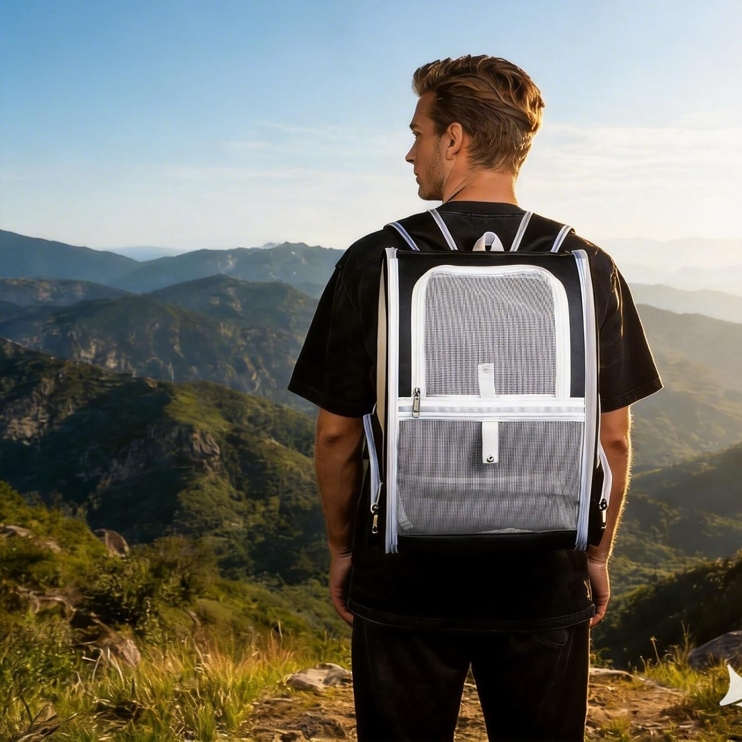 Ventilated Cat Dog Carrier Backpack for Small Pets Travel