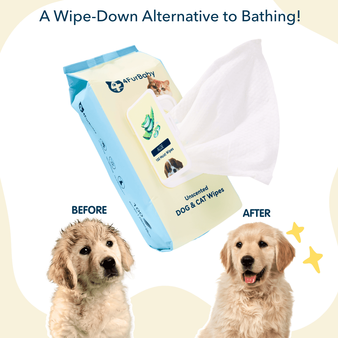 4FurBaby Plant-Based Hypoallergenic Dog Cat Grooming Wipes 400 Count