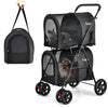 4-in-1 Double Pet Stroller with Detachable Carrier and Travel Carriage