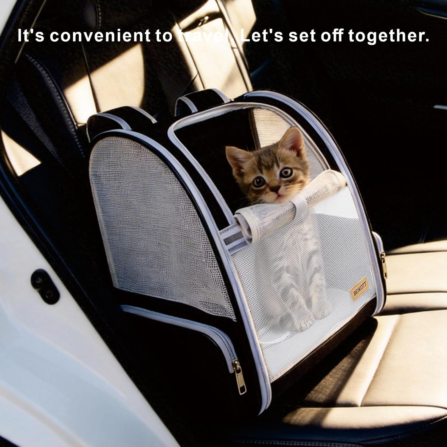 Ventilated Cat Dog Carrier Backpack for Small Pets Travel