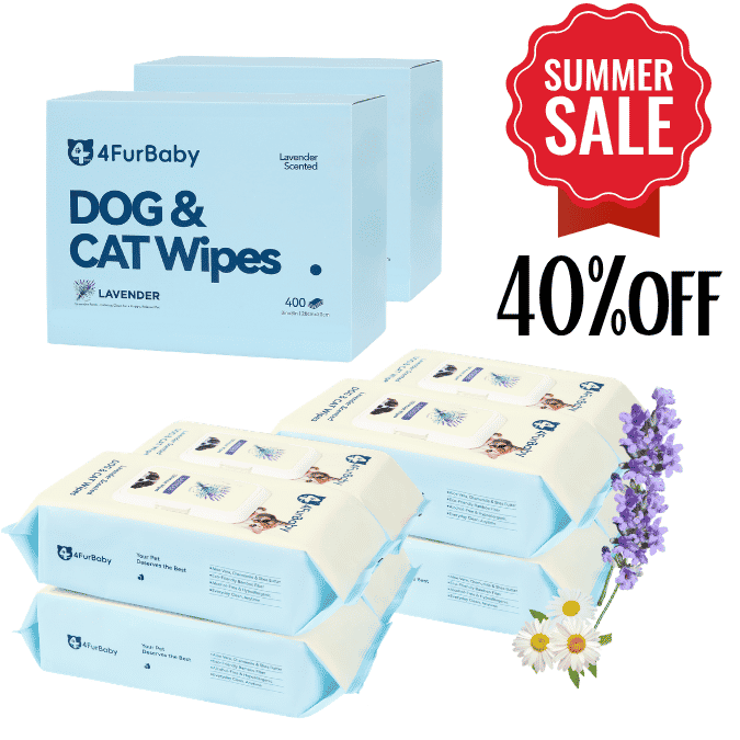 4FurBaby Plant-Based Hypoallergenic Dog Cat Grooming Wipes 400 Count