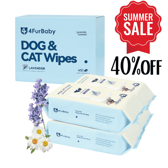 4FurBaby Plant-Based Hypoallergenic Dog Cat Grooming Wipes 400 Count