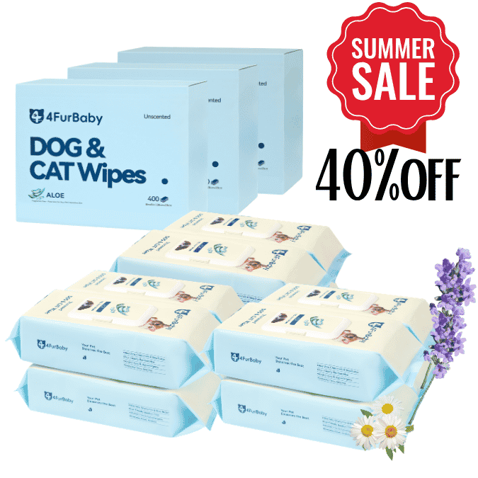 4FurBaby Plant-Based Hypoallergenic Dog Cat Grooming Wipes 400 Count