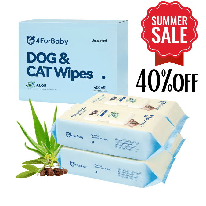 4FurBaby Plant-Based Hypoallergenic Dog Cat Grooming Wipes 400 Count