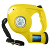 4.5M LED Flashlight Extendable Retractable Pet Dog Leash Lead with Garbage Bag