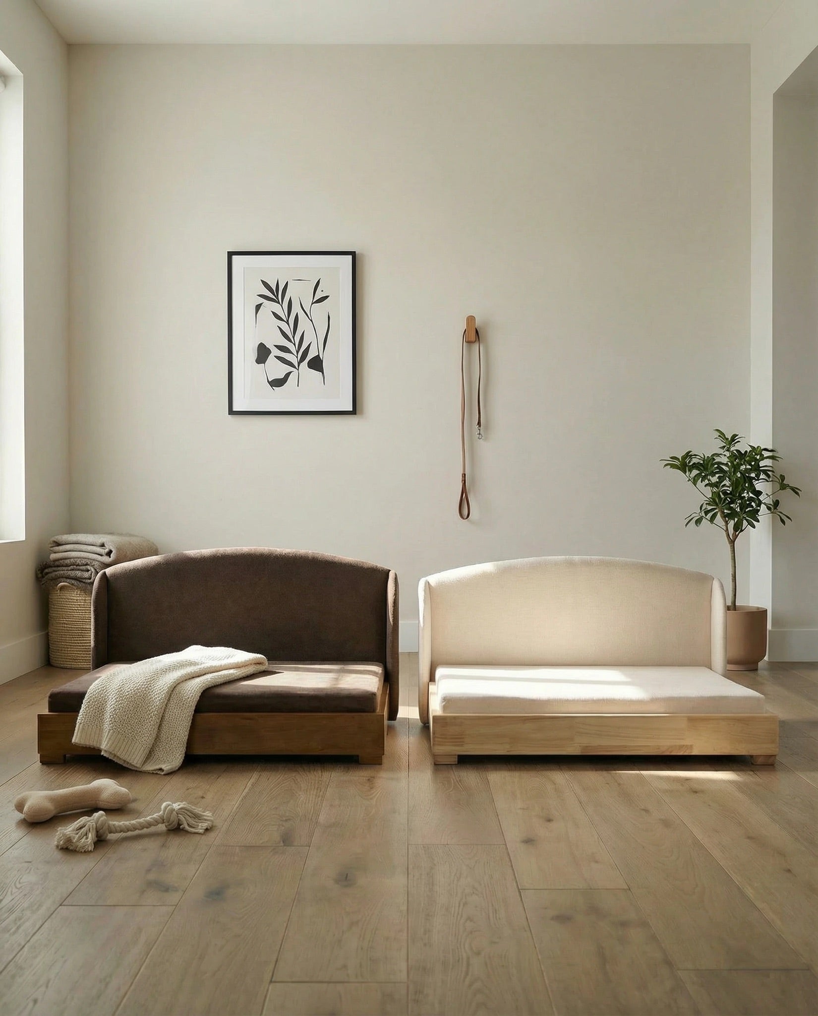 Luxury Handcrafted Solid Wood Orthopedic Waterproof Dog Bed Haven