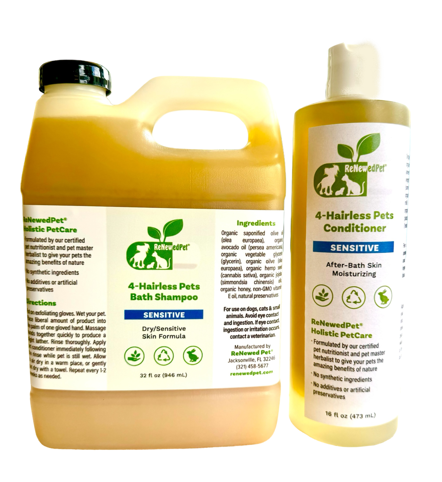 4-HAIRLESS PETS SENSITIVE SHAMPOO & CONDITIONER