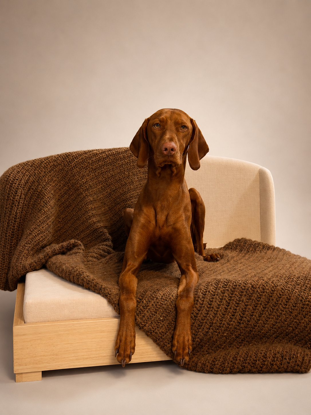 Luxury Handcrafted Solid Wood Orthopedic Waterproof Dog Bed Haven
