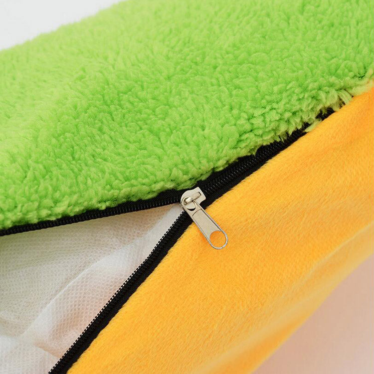 Hot Dog Shaped Pet Bed Soft Cozy Funny Dog Cushion