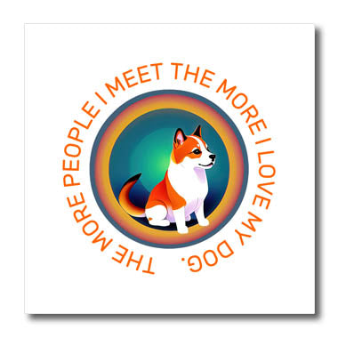 3dRose The More People I Meet The More I Love My Dog Text and... - Iron on Heat Transfers (ht-379827)