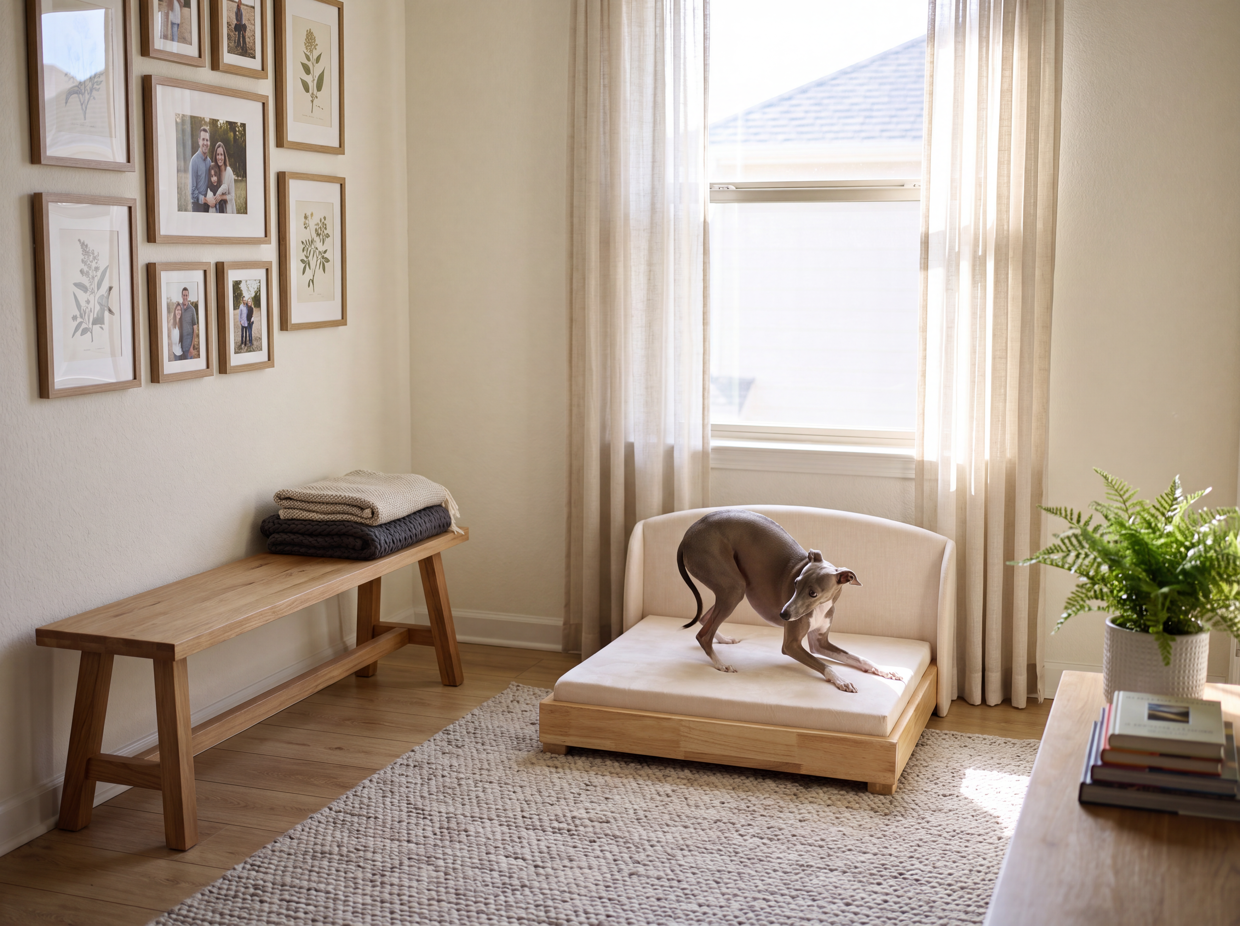 Luxury Handcrafted Solid Wood Orthopedic Waterproof Dog Bed Haven