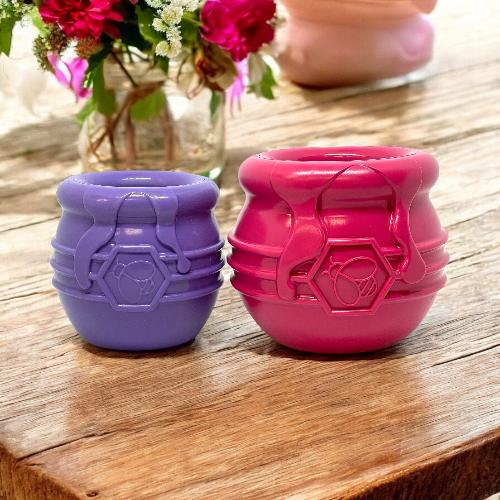 Honey Pot Dog Treat Dispenser Durable Rubber Enrichment Toy