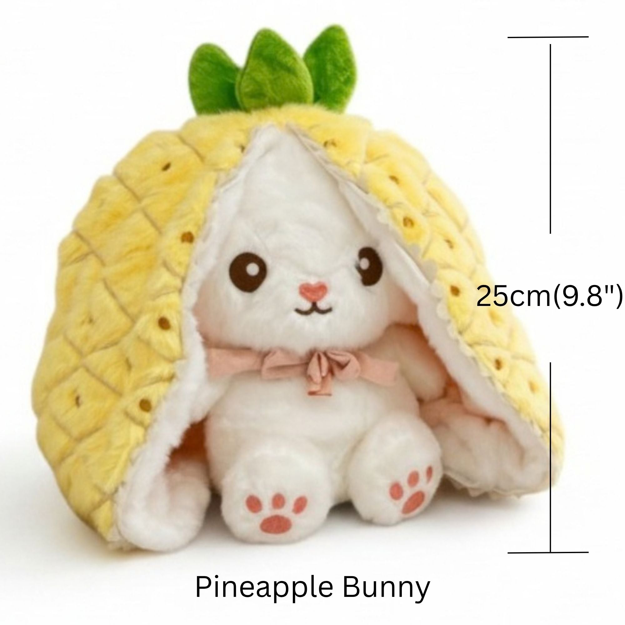 Reversible Strawberry Bunny Plush Toy Transforming Hide and Seek
