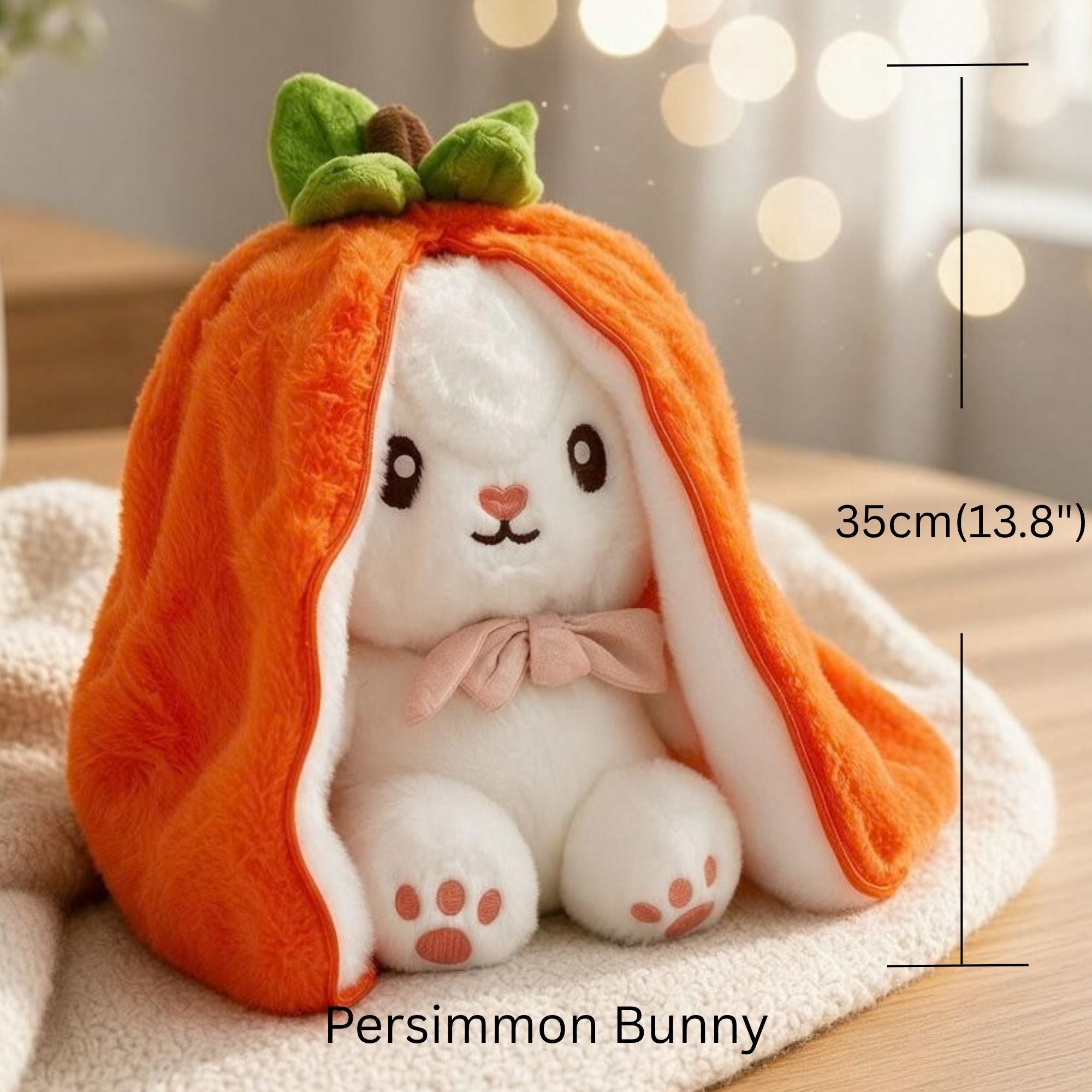 Reversible Strawberry Bunny Plush Toy Transforming Hide and Seek
