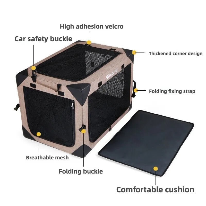 Foldable Soft Dog Crate Travel Carrier for Small Pets 18lbs