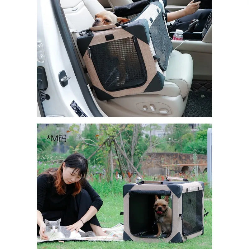 Foldable Soft Dog Crate Travel Carrier for Small Pets 18lbs