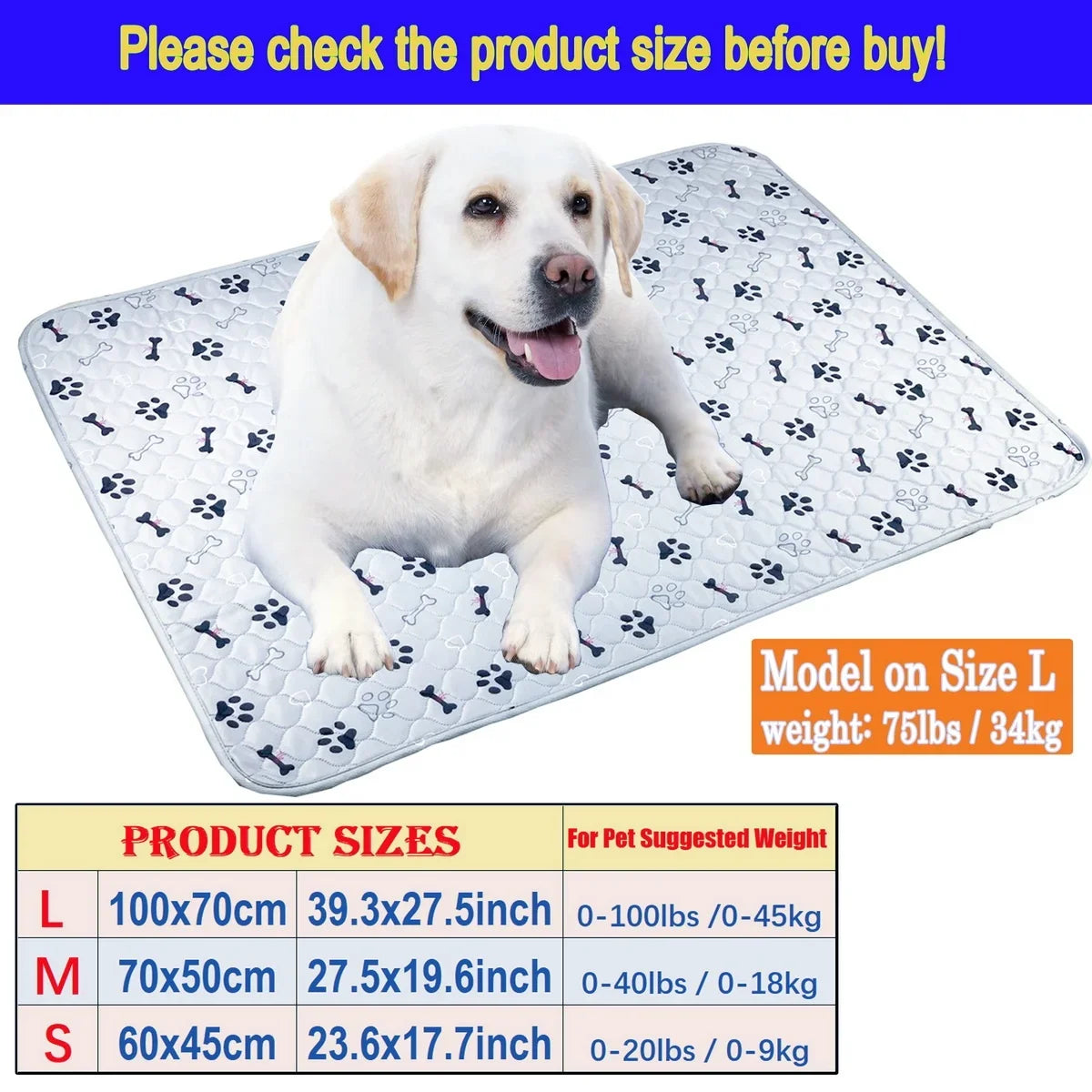 Washable Dog Urine Pad Reusable Anti Slip Pet Pee Pads Puppy Training Mat Pets Dog Cage Protective Pad  winter