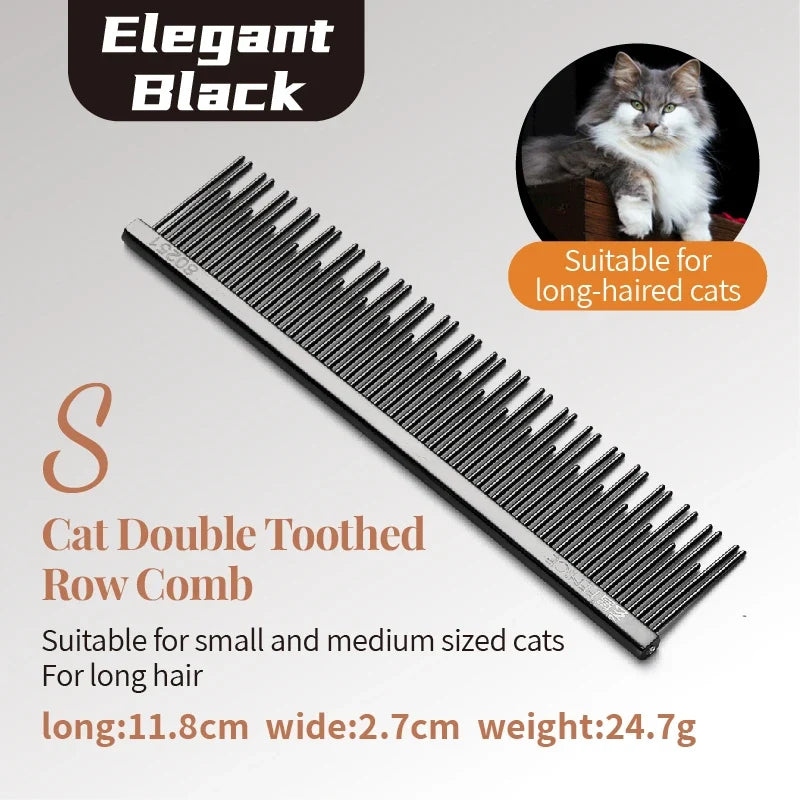 Fenice Professional Anti-Corrosion Grooming Comb For Dogs Cats Tapered Stainless Steel Pins Pet Grooming Supplies
