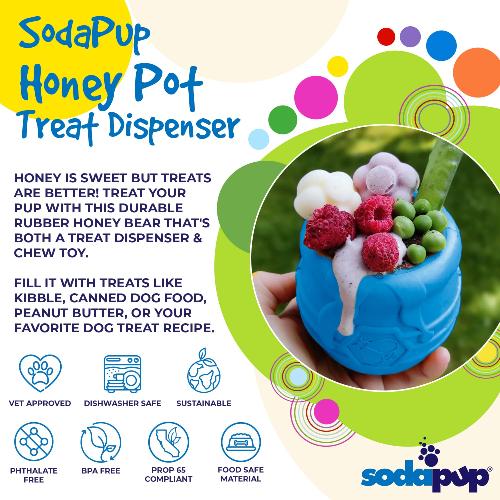 Honey Pot Dog Treat Dispenser Durable Rubber Enrichment Toy