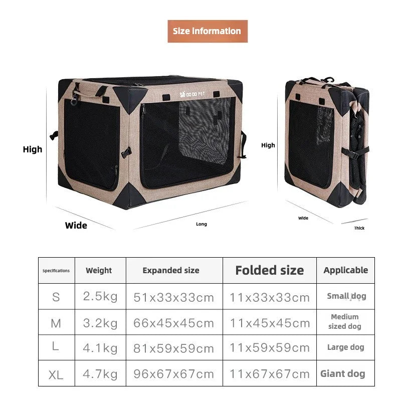 Foldable Soft Dog Crate Travel Carrier for Small Pets 18lbs