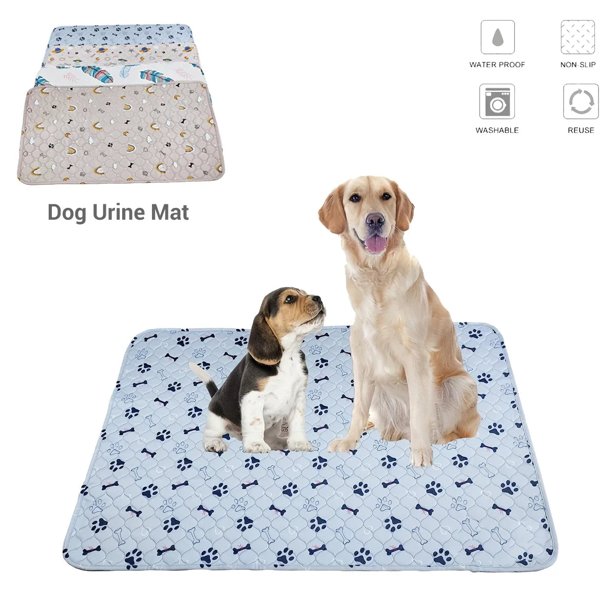 Washable Dog Urine Pad Reusable Anti Slip Pet Pee Pads Puppy Training Mat Pets Dog Cage Protective Pad  winter