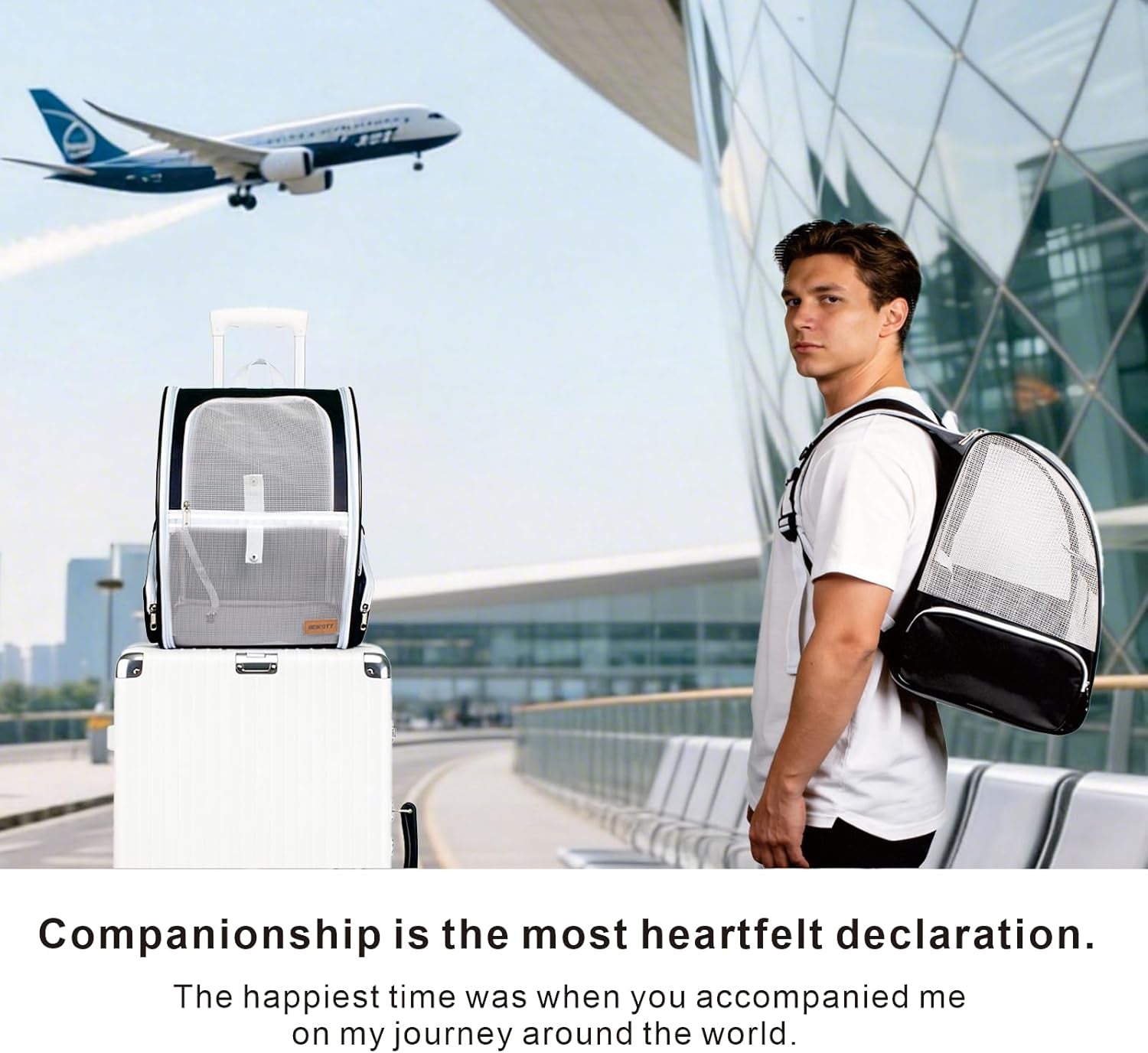 Ventilated Cat Dog Carrier Backpack for Small Pets Travel