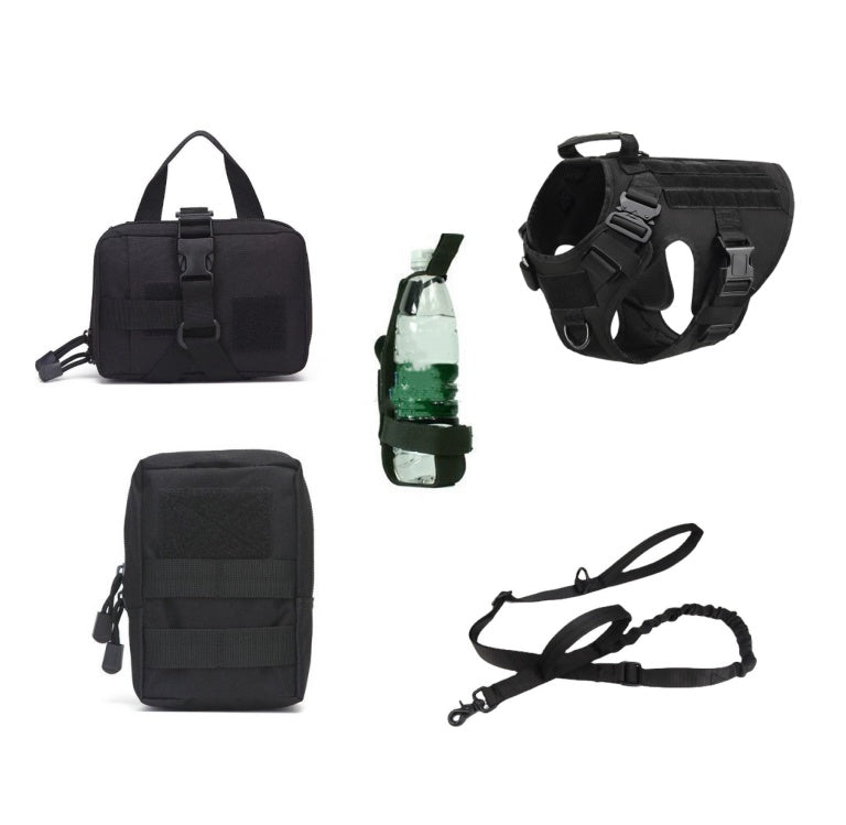 Tactical K9 Dog Harness & Leash Set – Adjustable Training Vest for All Breeds
