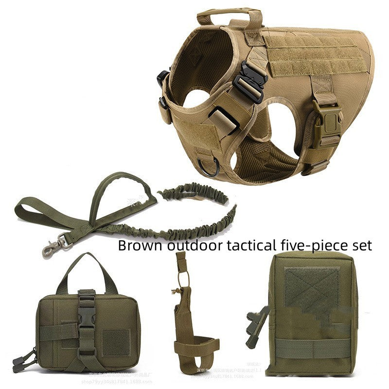 Tactical K9 Dog Harness & Leash Set – Adjustable Training Vest for All Breeds