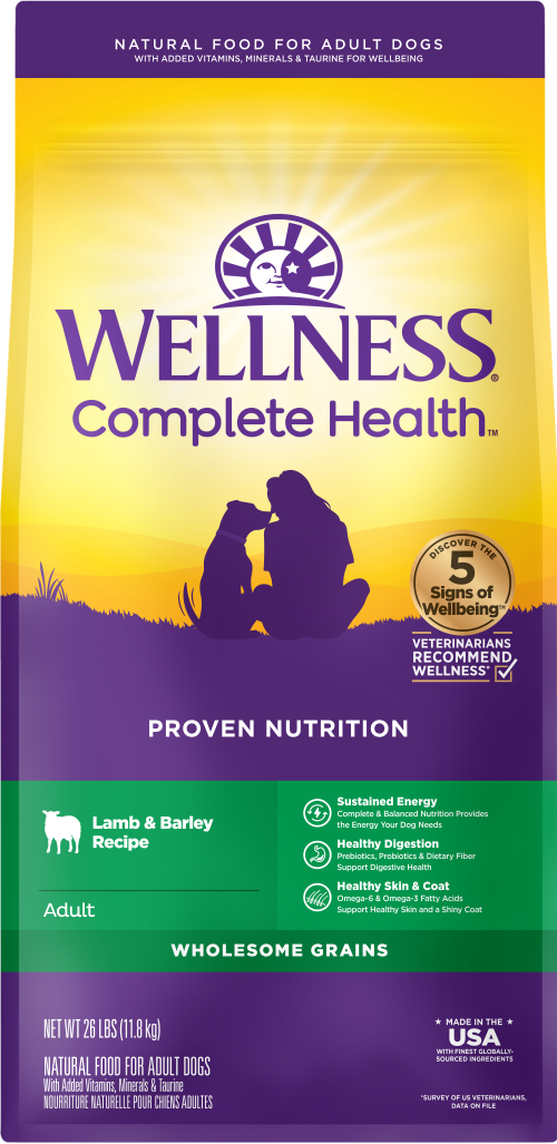 Wellness Complete Health Adult Lamb and Barley Dog Food