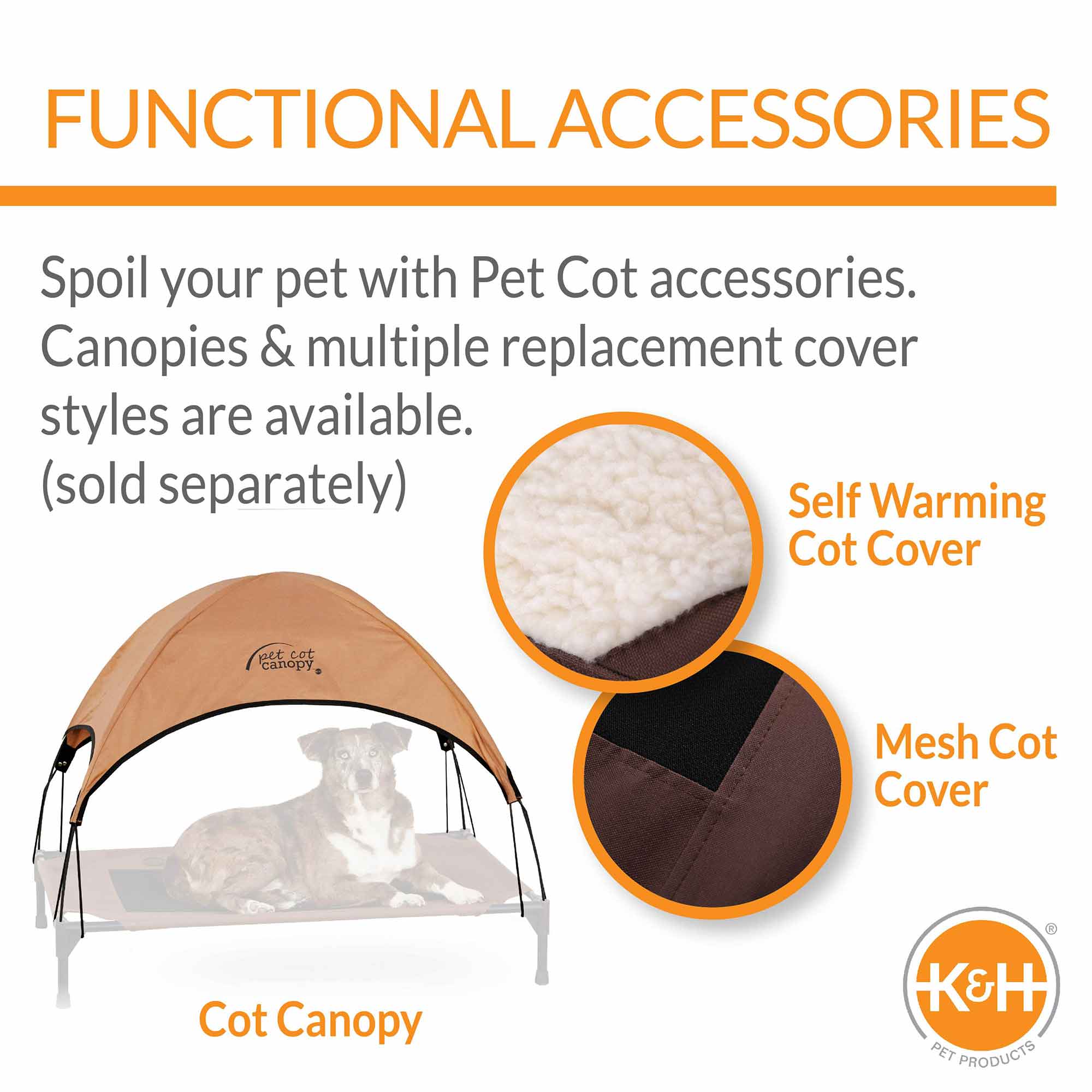 K&H Original Bolster Elevated Pet Cot Bed for Dogs Cats