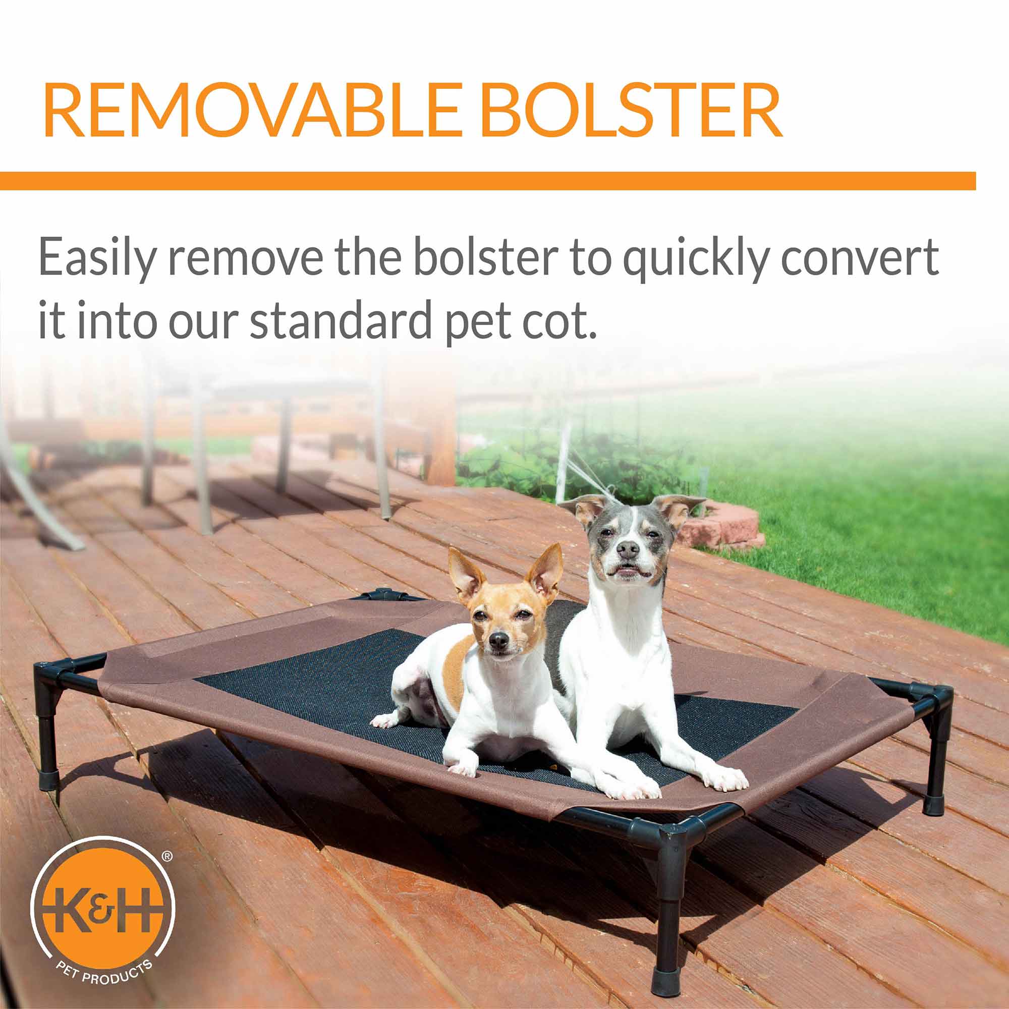 K&H Original Bolster Elevated Pet Cot Bed for Dogs Cats