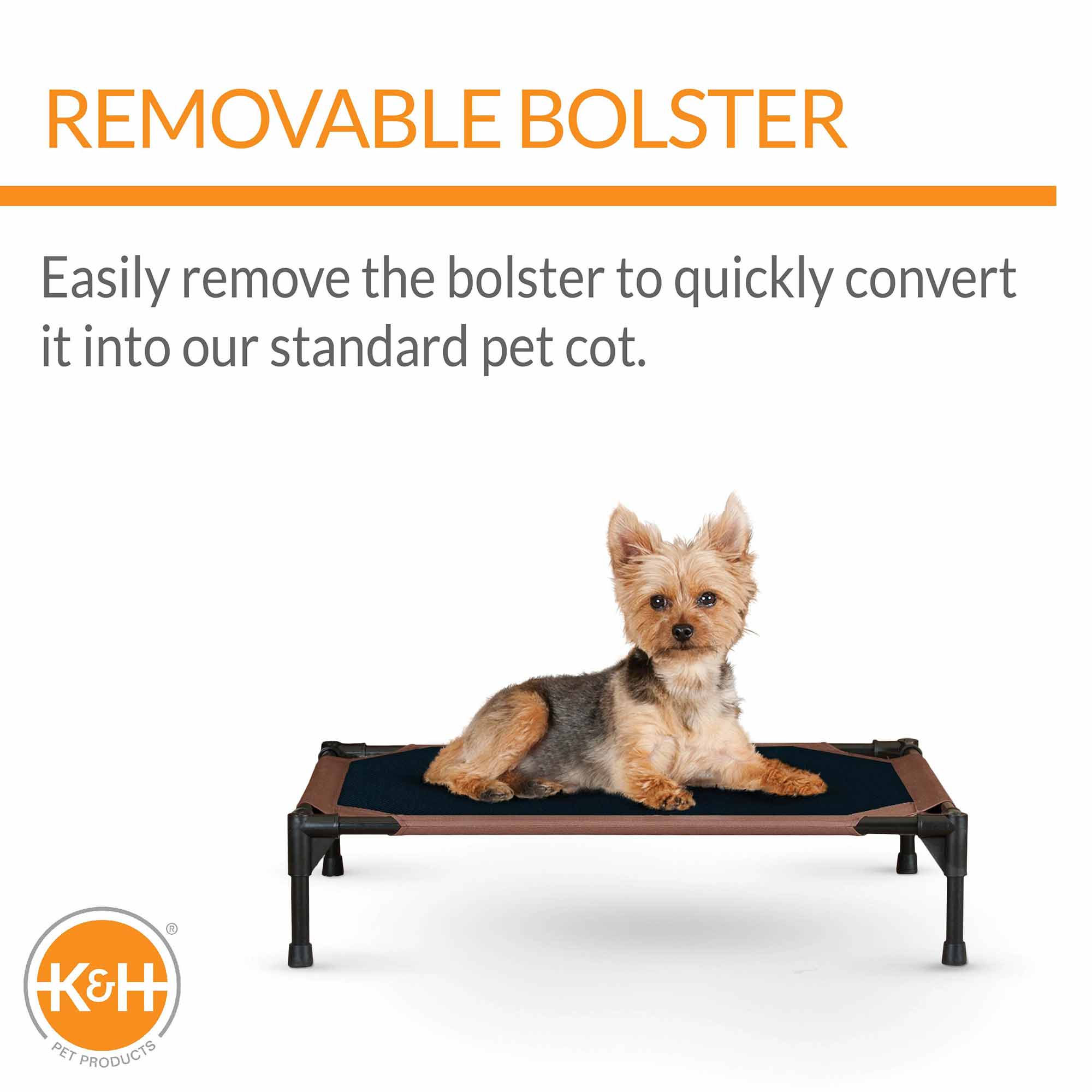 K&H Original Bolster Elevated Pet Cot Bed for Dogs Cats