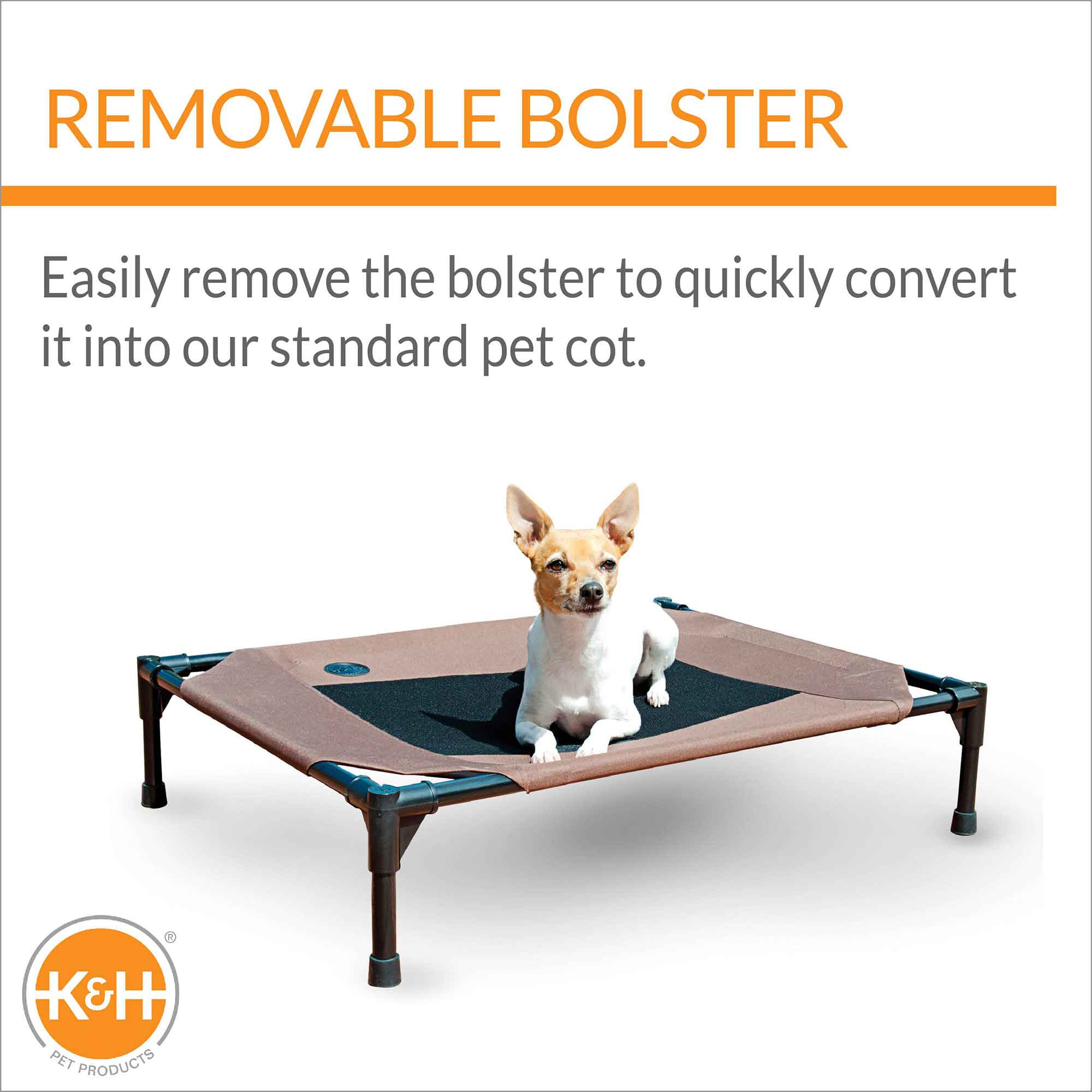 K&H Original Bolster Elevated Pet Cot Bed for Dogs Cats