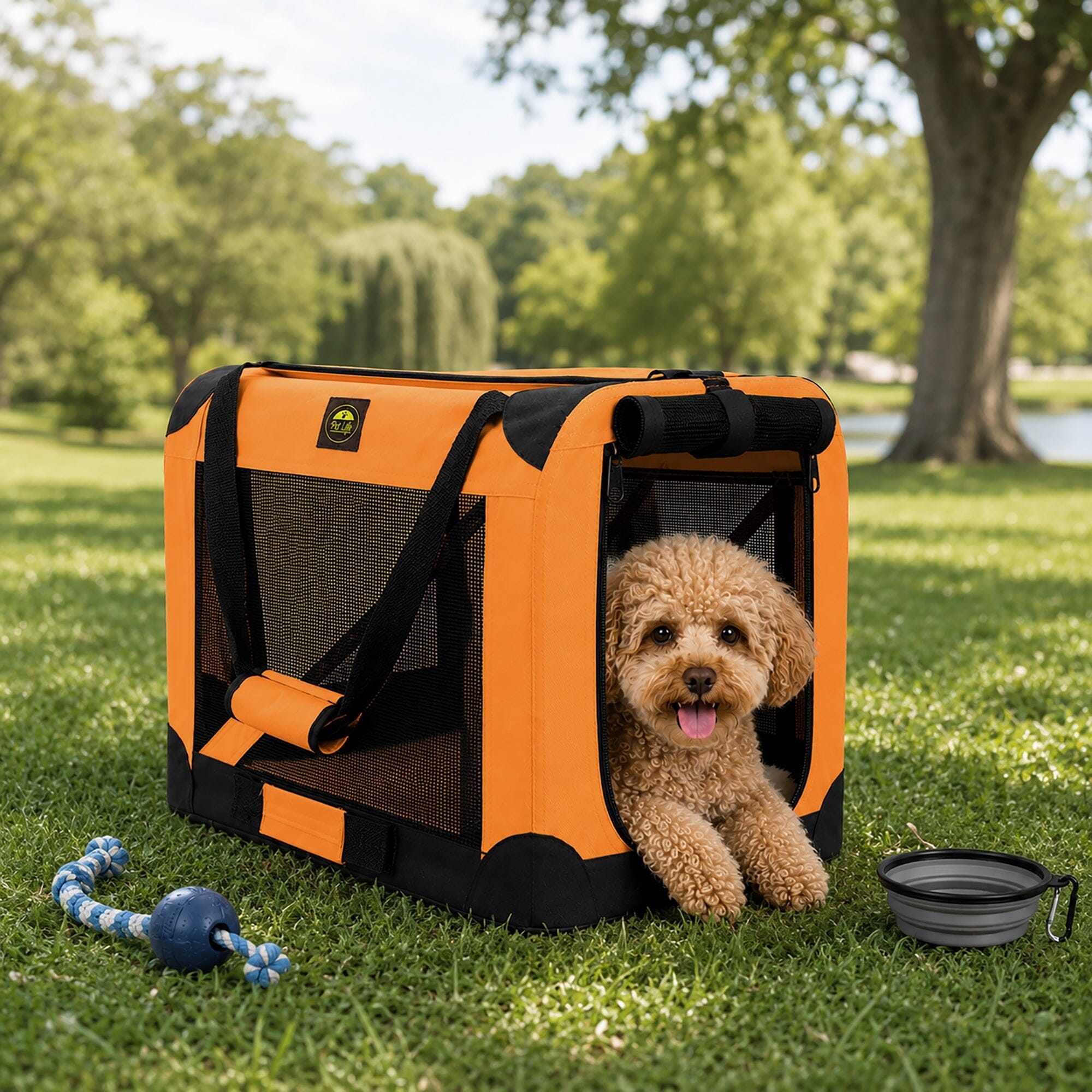 360° Vista View Folding Soft Metal Frame Pet Dog Carrier
