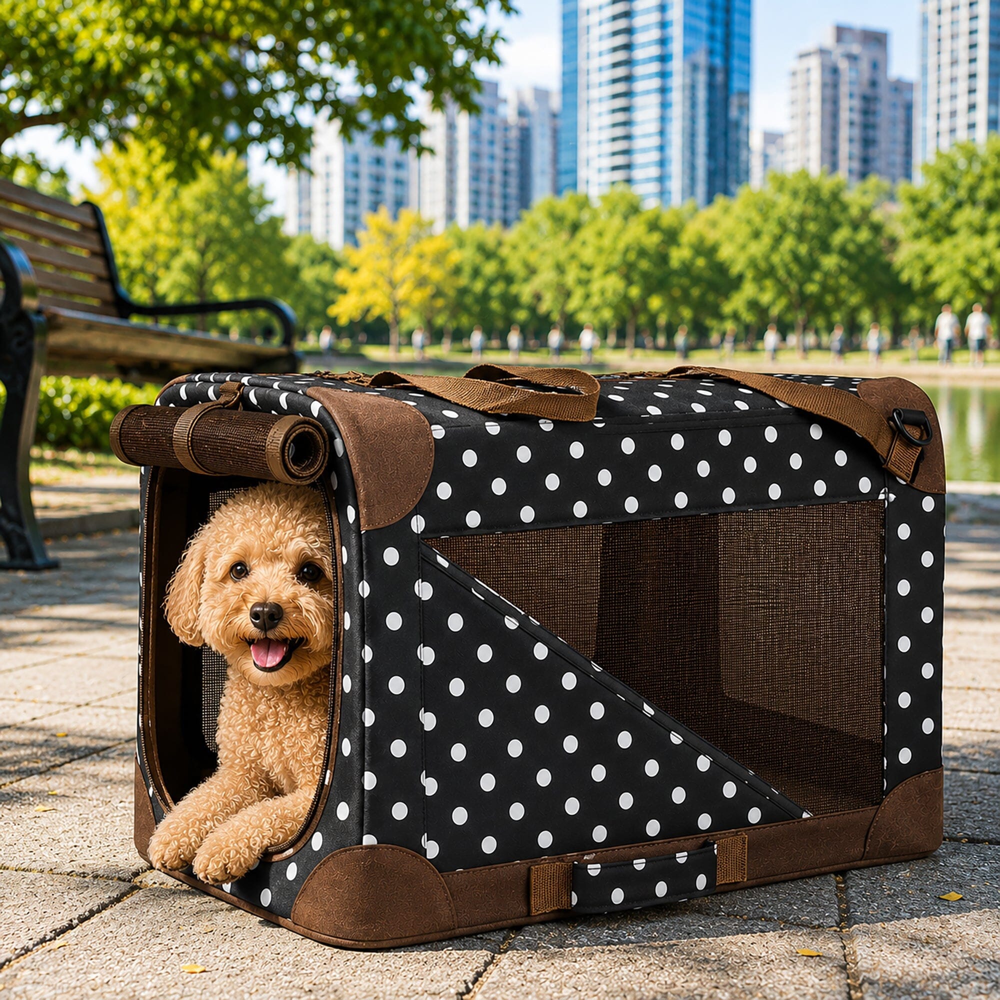 360° Vista View Folding Soft Metal Frame Pet Dog Carrier