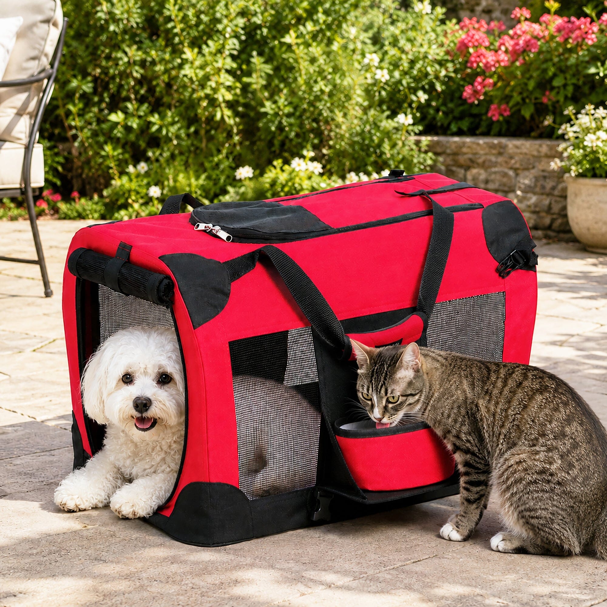 Deluxe 360° Vista View Folding Soft Pet Dog Crate Carrier