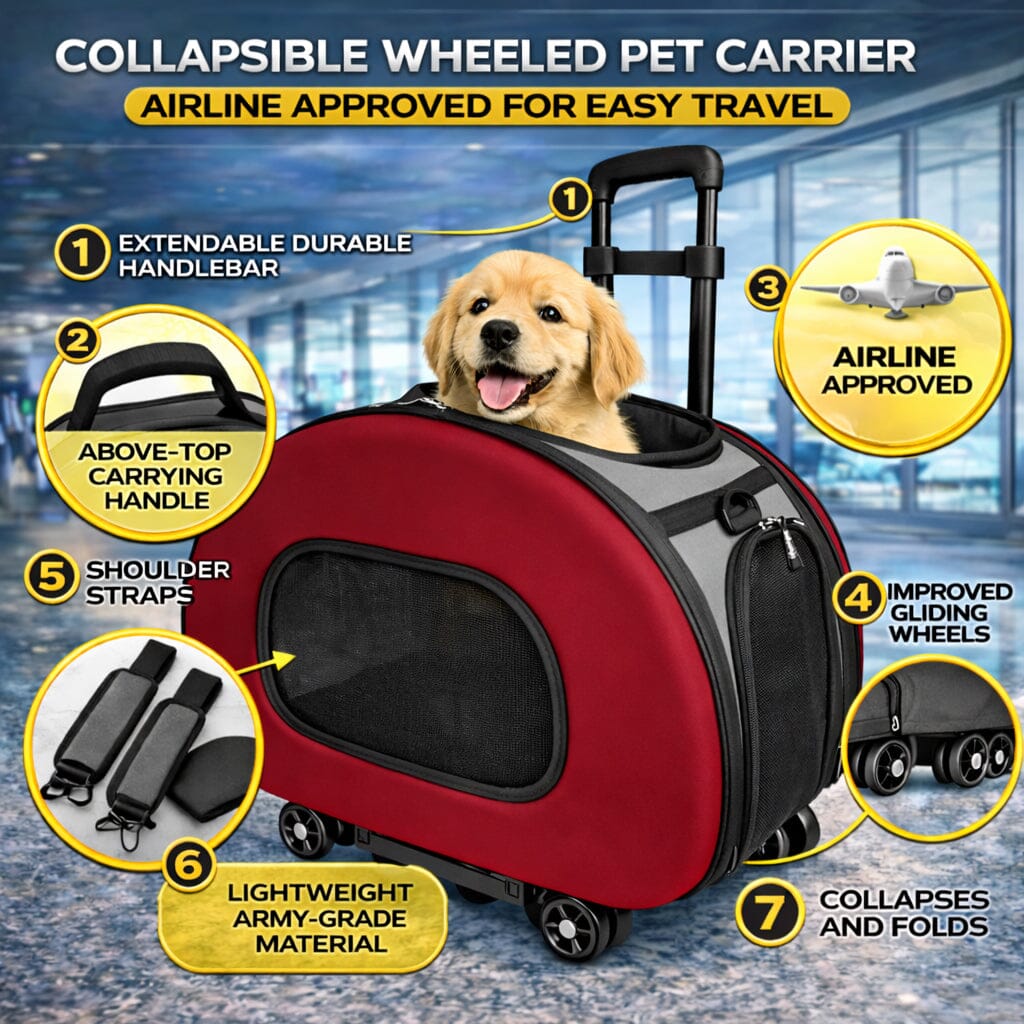Final Destination Airline Approved 2-in-1 Wheeled Pet Carrier Crate