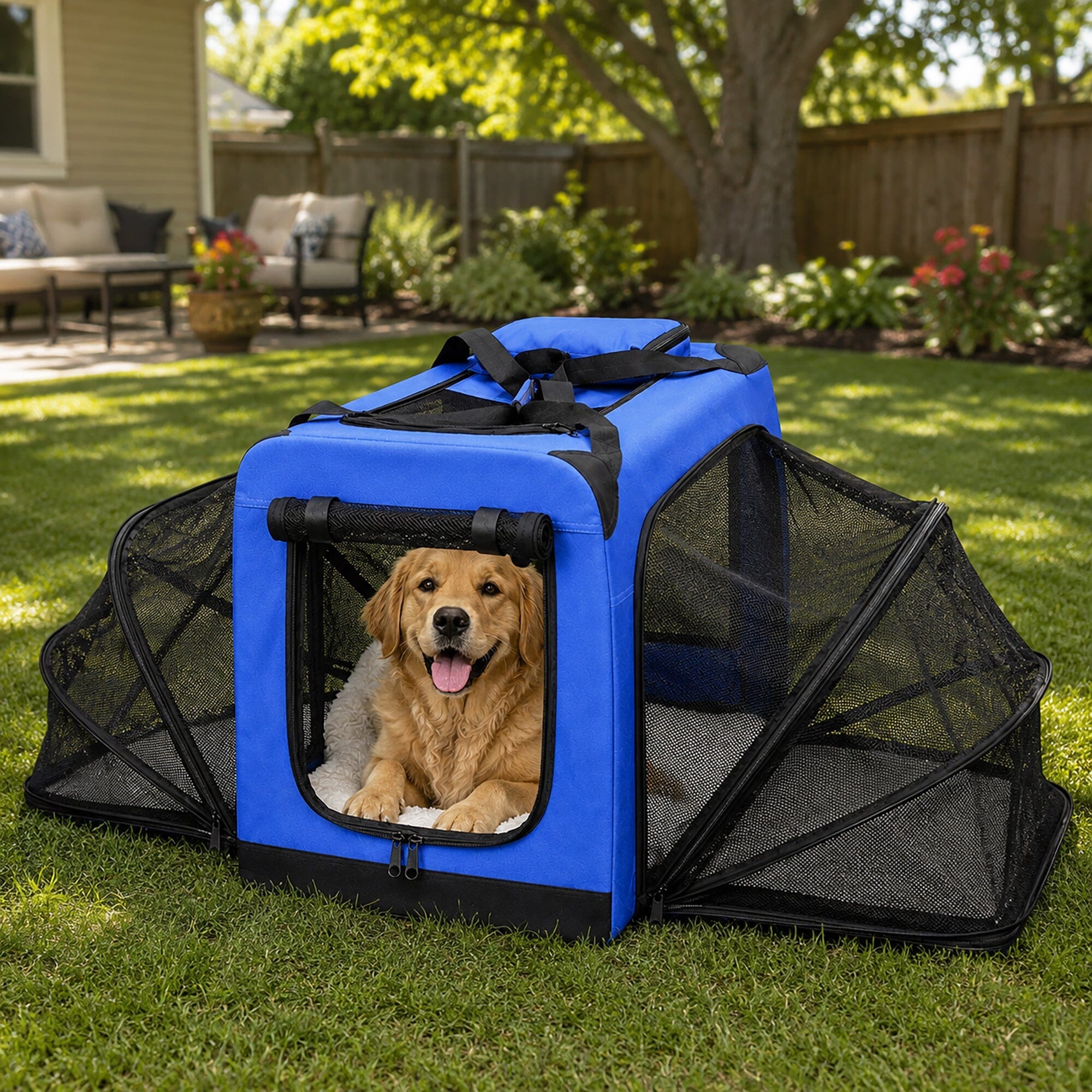 Hounda Accordion Collapsible Expandable Soft Pet Dog Crate