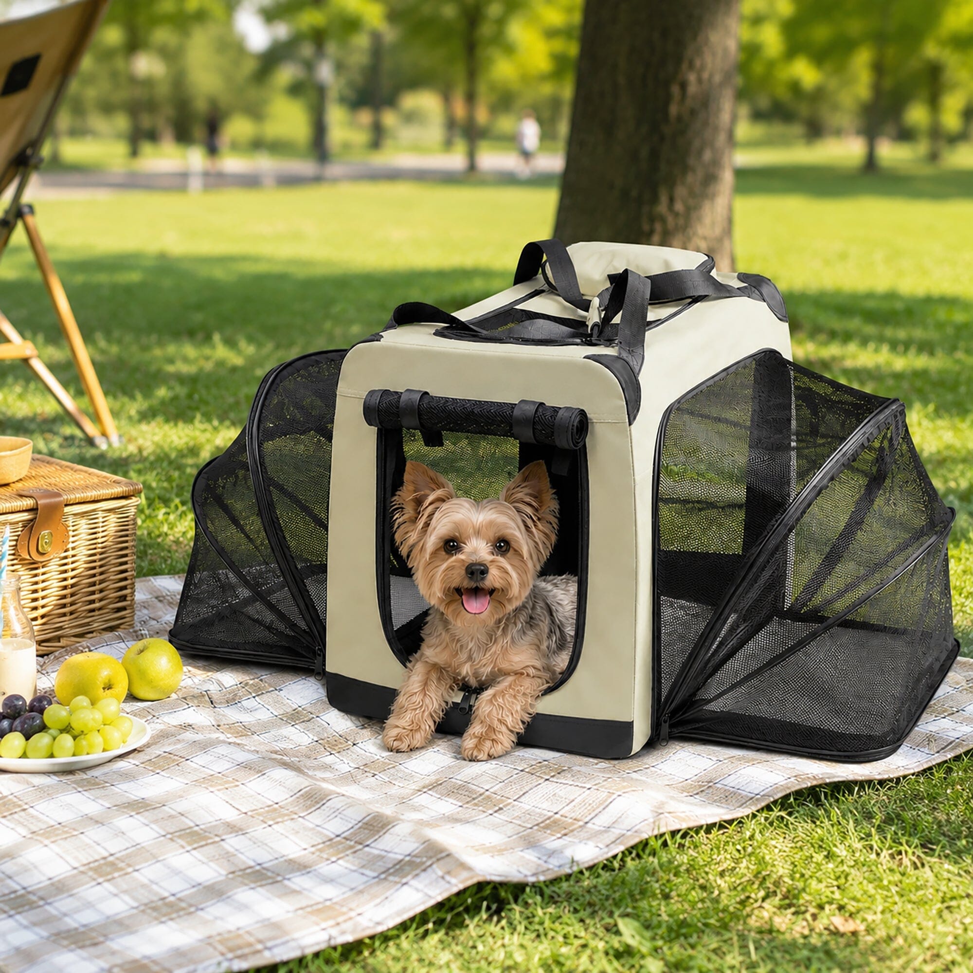 Hounda Accordion Collapsible Expandable Soft Pet Dog Crate