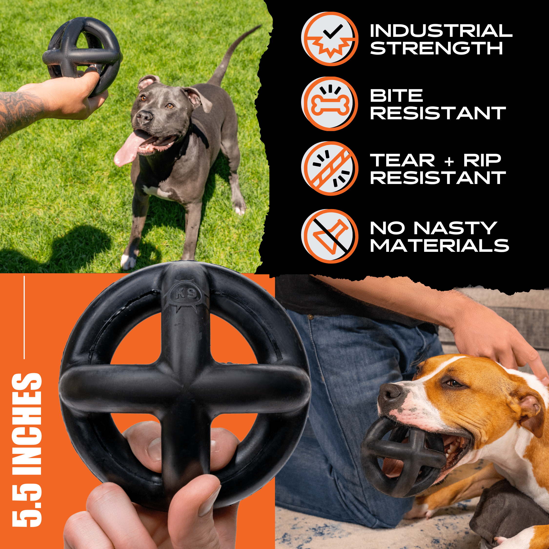 Ring Ball Interactive Dog Toy for Chewing Fetch and Play