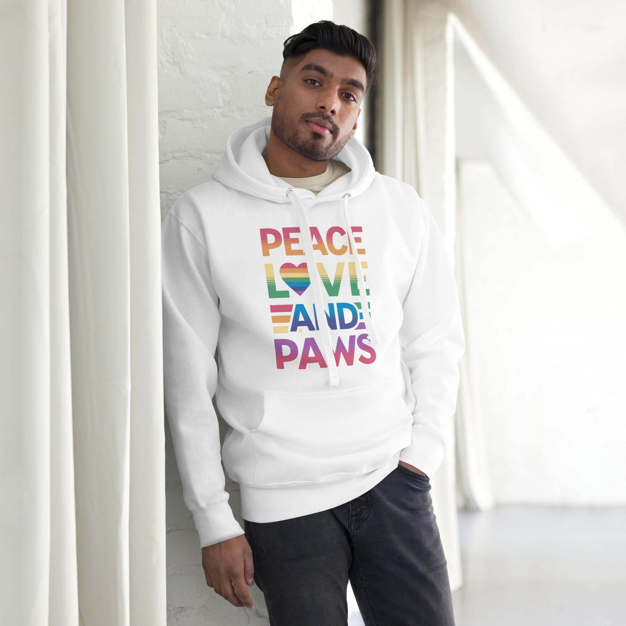 Peace Love Paws Unisex Hoodie – Cozy Fleece Pullover